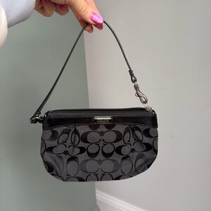 Coach Black Monogram Wristlet